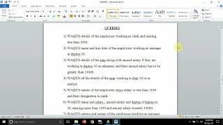 SQL TCS interview questions asked recently