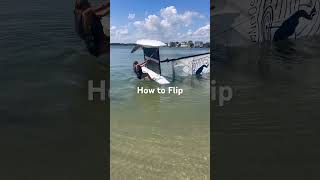 How to flip the Hobie Wave back over. Part of UNCW PE Sailing Course.