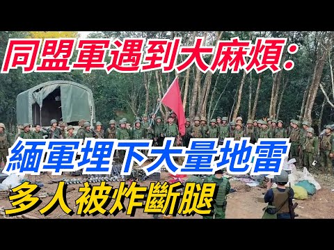 同盟軍遇到大麻煩：緬軍埋下大量地雷，多人被炸斷腿，排雷工作難！【愛史說】#同盟軍#緬軍#地雷