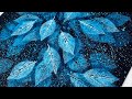 Starry night painting  acrylic painting for beginners  leaf painting step by step