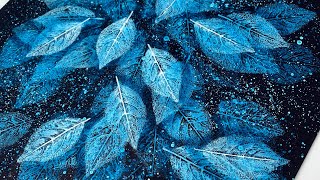 Starry Night Painting Acrylic Painting For Beginners Leaf Painting Step By Step