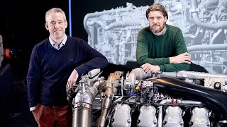Engineers present Scania's new V8 powertrain