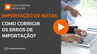 Como corrigir os erros no processo de importação?