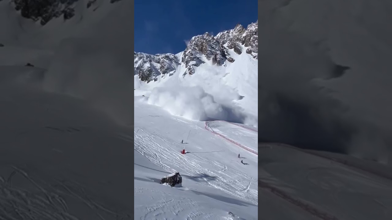 Today at Tignes in France🤯 Thankfully nobody was hurt. Truly a wild world out there… 🎥 