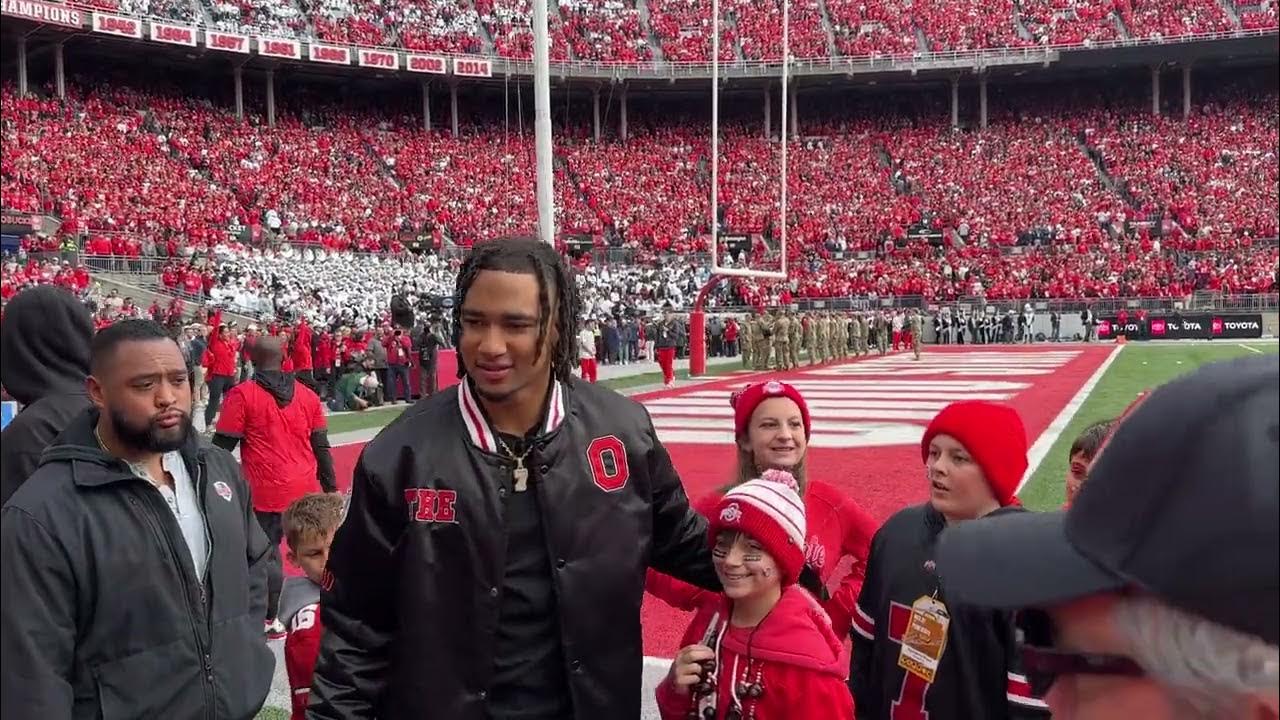 CJ Stroud on the sidelines at Ohio State Buckeyes Football vs Penn
