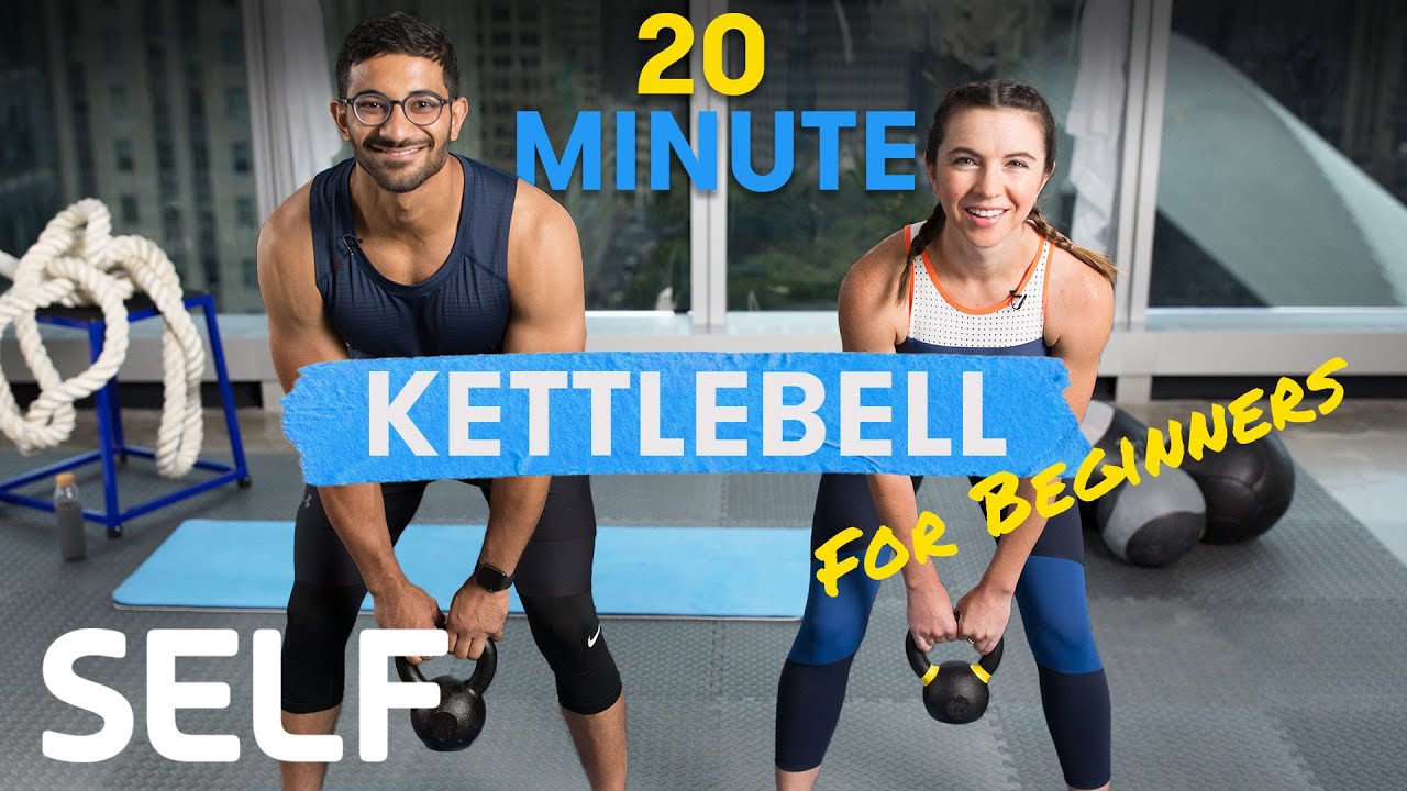 20 Minute Kettlebell Workout Beginners - With Warm-Up and Cool-Down | Sweat With SELF - YouTube