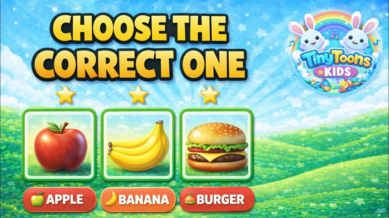 Choose The Correct One | Fun Food Quiz for Kids 🍎🍌🍔