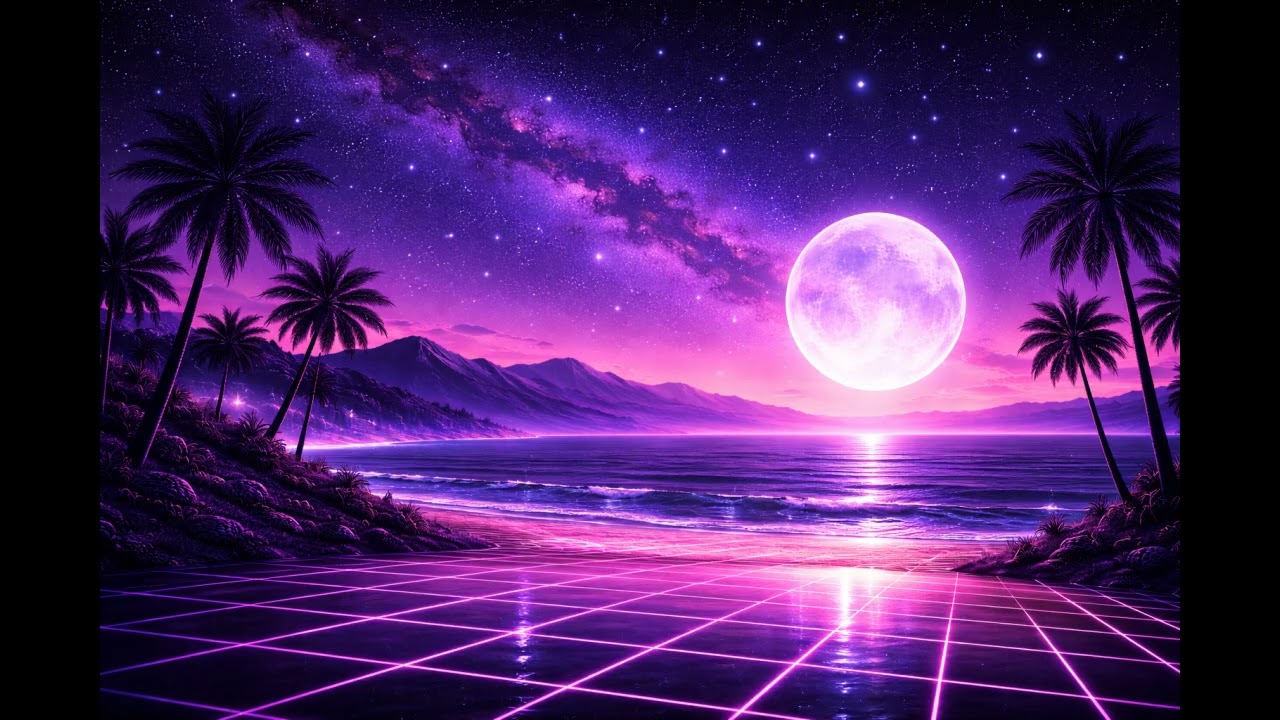 Neon Tides at Midnight | 4 Hours of Retro Synthwave Ambience