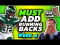 5 Must Add Running Backs | Week 4 Fantasy Football Waiver Wire