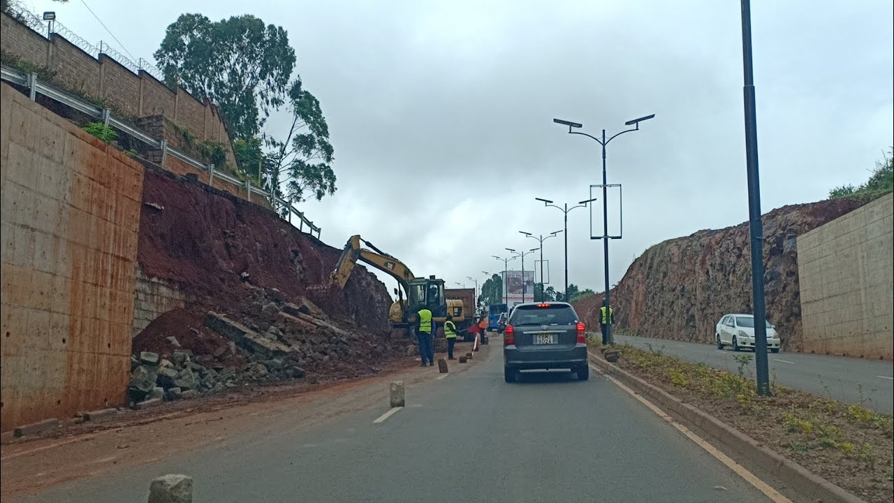Wall Collapses on Waiyaki Way RedHill Link Road Nairobi Kenya YouTube