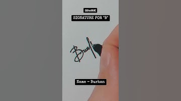 Signature for B | Burhan | SBtellME Calligraphy and Handwriting #shorts #signature #calligraphy