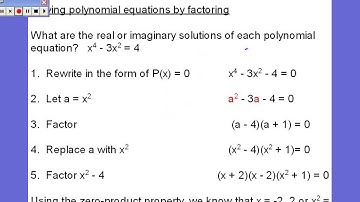 video lesson   alg  2   5   3 solving polynomial equations by factoring day 2