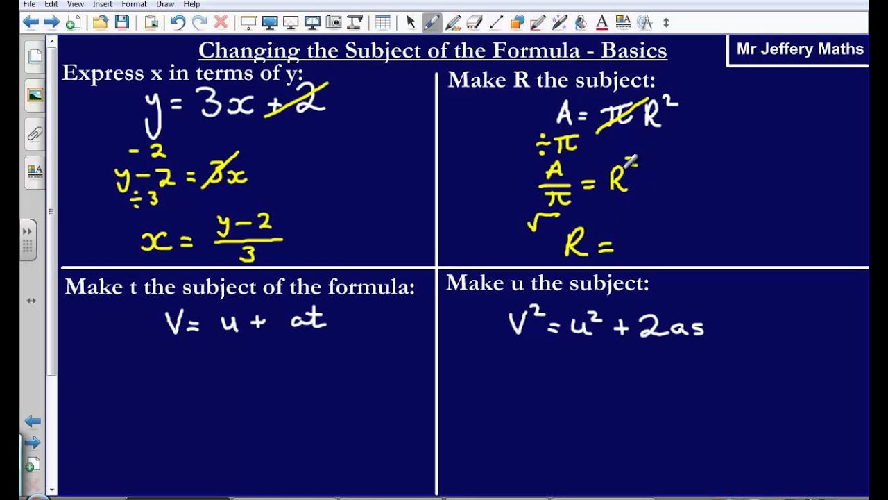 worksheet Changing The Subject Of The Formula Worksheet changing the subject of formula gcse edexcel maths youtube maths