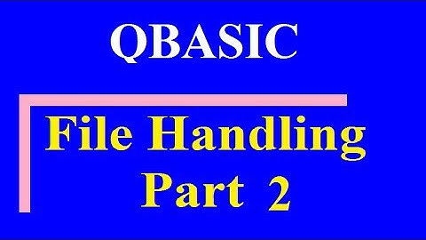 Ep 38 File Handling Opening and Writing Data to File QBASIC