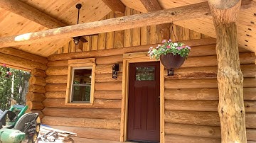 Log Cabin Build Part 29, interior window & door trim, plumbing, milling, kayaking with our dogs