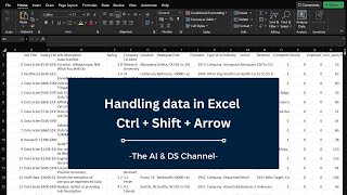 ctrl shift arrow in Excel | Excel tips for data selection | Video -1