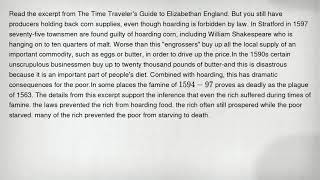 Read the excerpt from The Time Traveler's Guide to Elizabethan England. But you still have producers