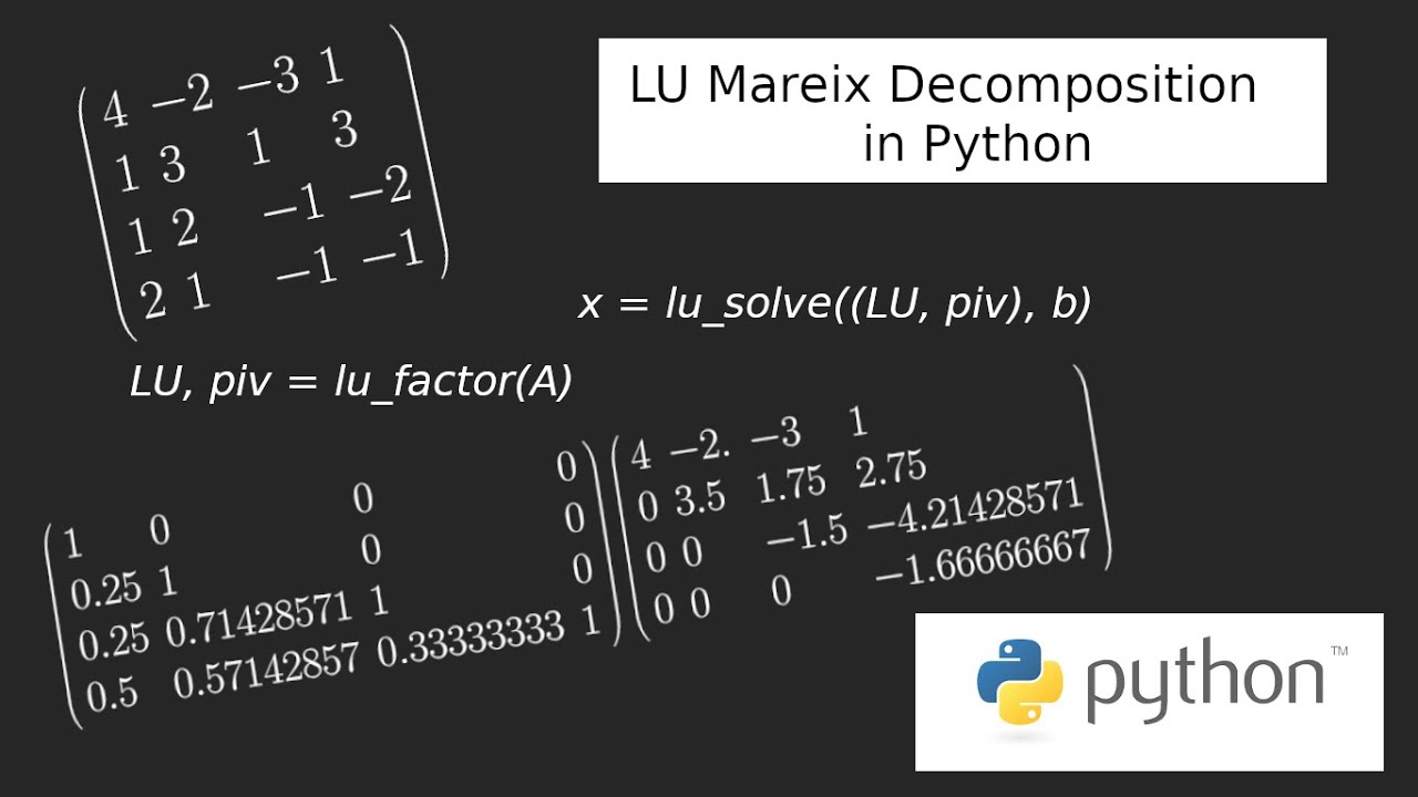 Lu Decomposition Python