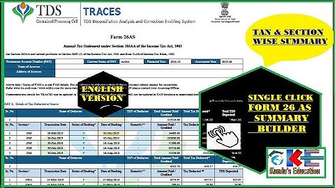 FORM 26AS_TAN & Section Wise Summary Builder (English Version)