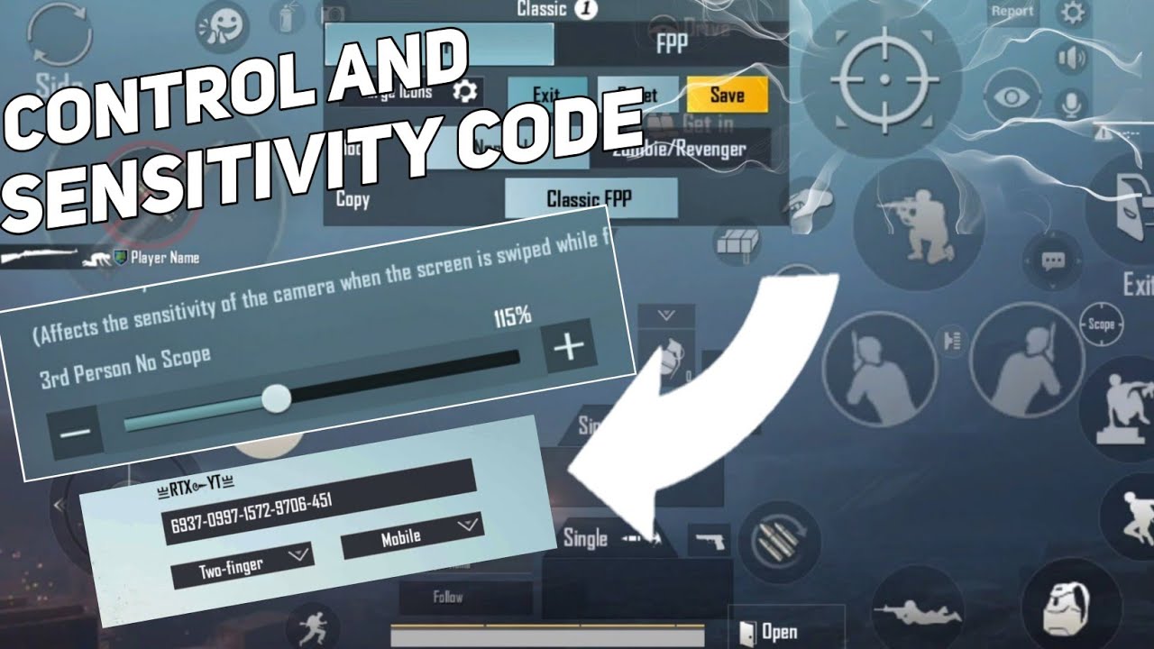 PUBG MOBILE CONTROL AND SENSITIVITY CODE 4 FINGER CLAW RTX Gamerx