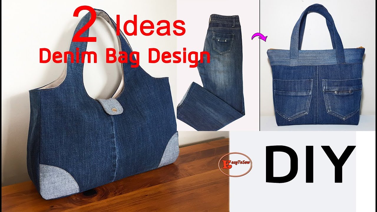 2 DIY Denim Bag Design Ideas To Make | Bag Sewing Tutorial | - YouTube