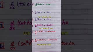 Differentiation formula for hyperbolic function