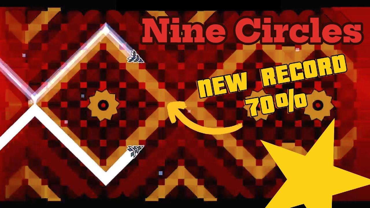 Nine Circles New Record ! | Geometry Dash my first hard demon ! #1 ...