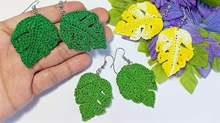 CROCHET MONSTERA CUTLEAF | HOW TO CROCHET MONSTERA (CUTLEAF) EARRINGS | CROCHET FOR BEGINNERS