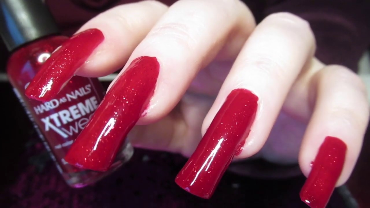 Painting my long natural nails Red💅🏻whispering nails update - YouTube