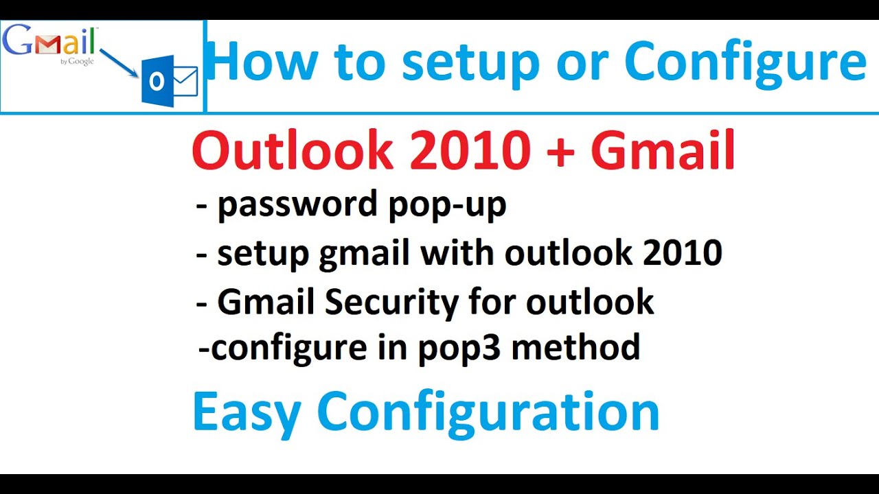 set up gmail in outlook 2010