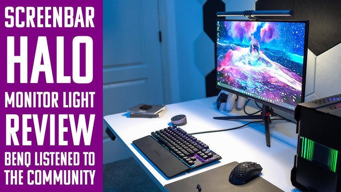 BenQ Screenbar Halo Unboxing, Newest addition to BenQ's screenbar family-  BenQ Screenbar Halo With wireless controller, 3 lighting modes includes  backlight and all adjustments with, By Geek Street
