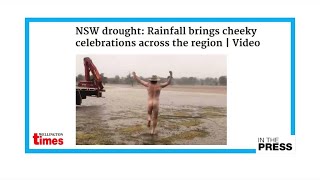 Cheeky celebration after much-needed rain falls for Australian farmers