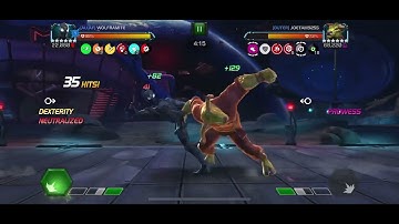 MCoC Stealth Suit Spidey vs Rintrah on node 38 (ebb flow knock down and right back at it)