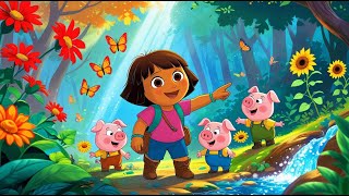 Little Pigs Doras Colorful Adventure In The Forest