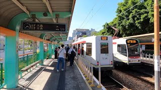 輕鐵第四期列車 1114@761P 駛入坑尾村一台起載後駛入天逸一台+第二期列車 1085+1202 由751轉761P