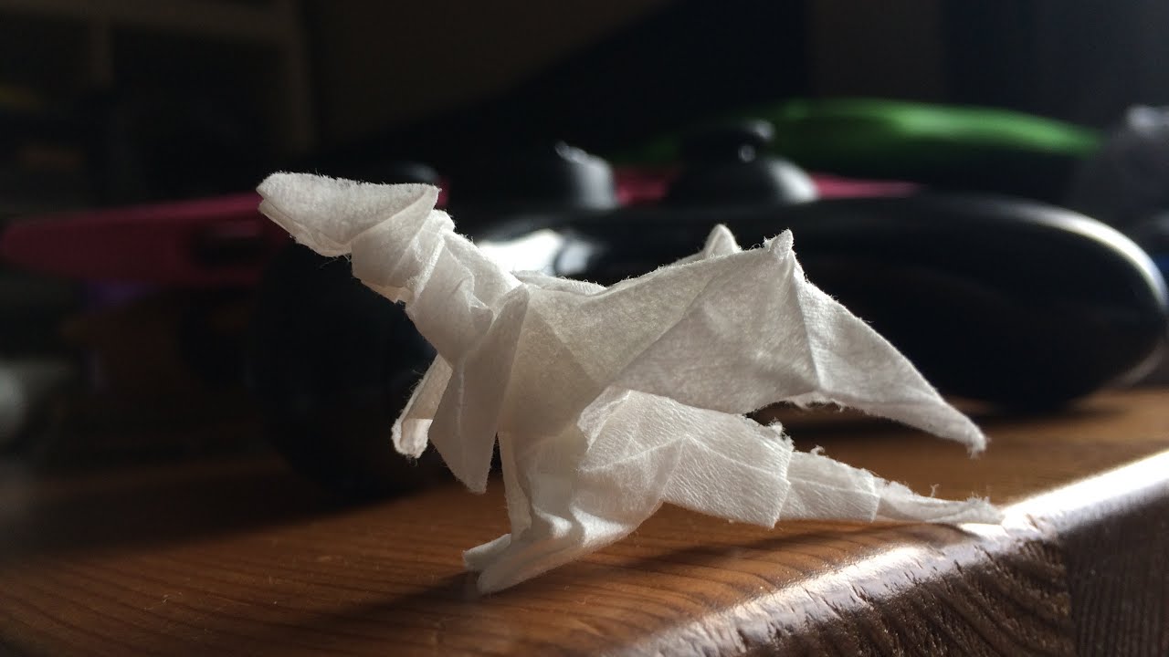 Origami dragon but I used toilet paper instead of normal paper - Origami dragon but I used toilet paper instead of normal paper