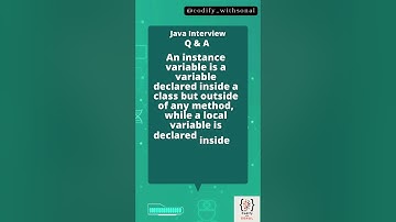 Java Interview Series | Instance Variable Vs Local Variable #shorts #javainterviewquestions