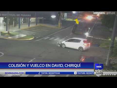 Collision and rollover captured in David, Chiriquí