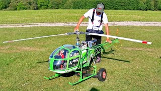 Fantastic Huge Rc Sa315b Lama Scale Model Turbine Helicopter Flight Demonstration