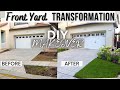 Diy front yard makeover  landscaping ideas  transformation