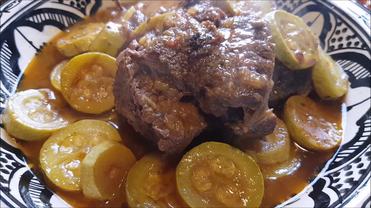 طاجين القرعة الخضراء Tajine de bœuf aux courgettes