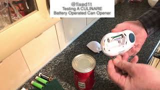 Testing A CULINARE ONE TOUCH Battery Can Opener screenshot 4