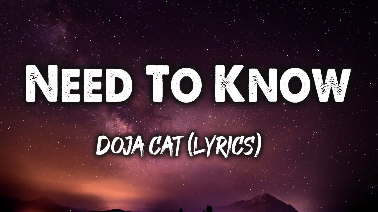 Doja Cat Need To Know Lyrics Youtube 