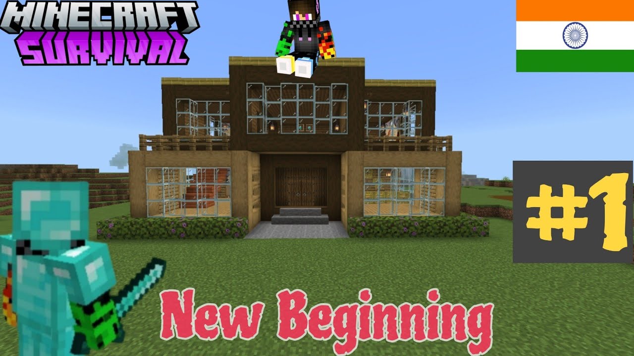 Minecraft PE Survival Series EP-1 in Hindi 1.21 | I made Diamond Armour ...