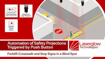 Sensor Series 03 - Forklift Crosswalk and Stop Sign activated by a Push Button in a blind spot