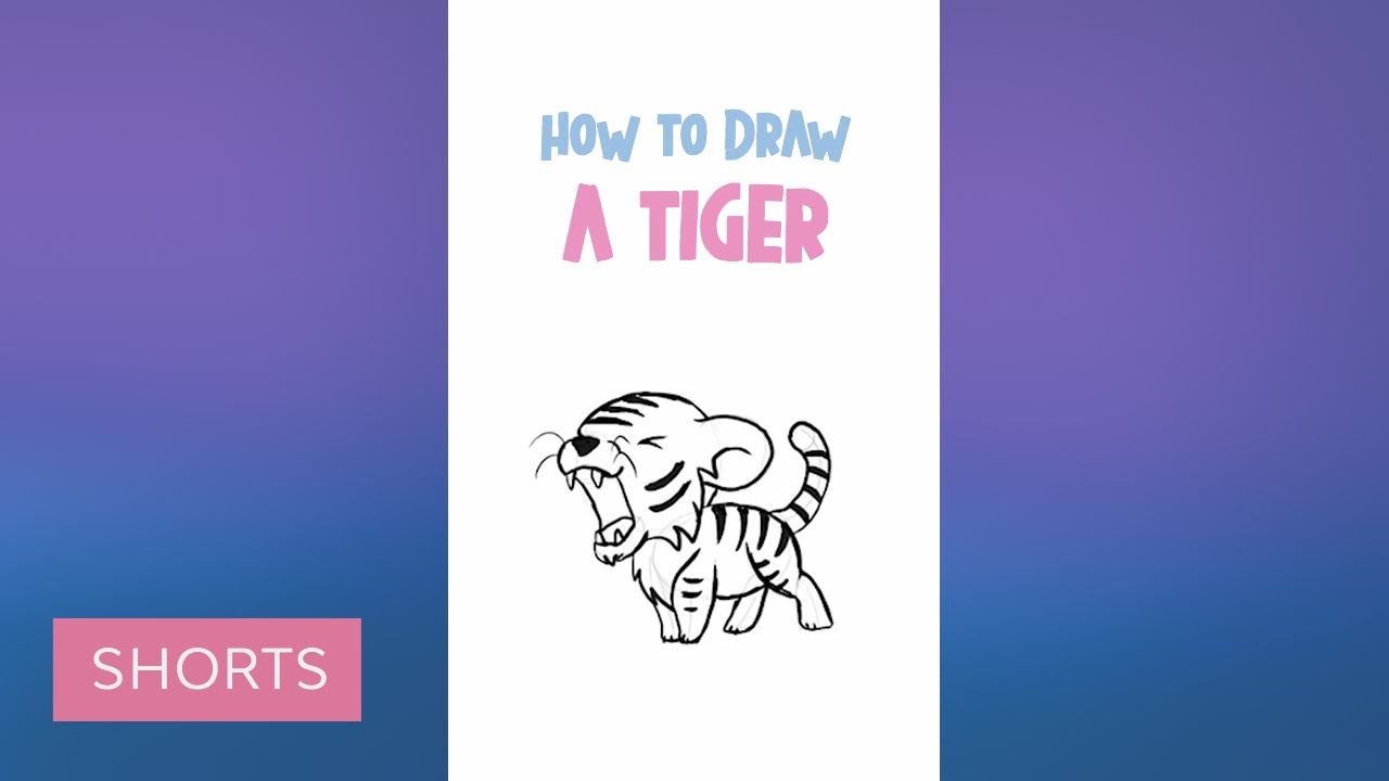 Draw a Cute Tiger | How to Draw Simple Cute Animals in Chibi Style 