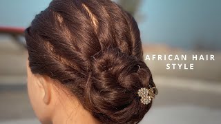 : African Hair Style in easy way#highlookbridalhairlook