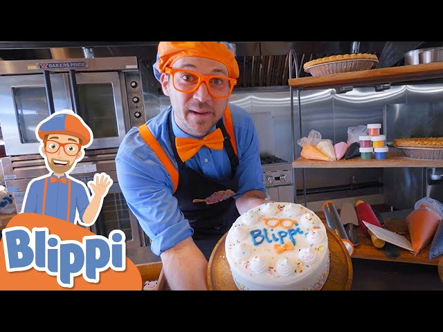 Blippi Bakes a Birthday Cake! Blippi Visits a Bakery | Educational ...