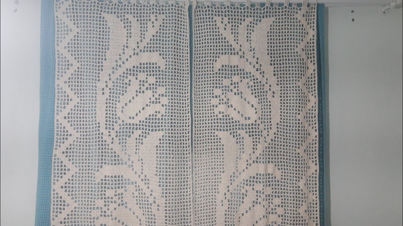 cortina em crochê filé tulipas ao vento parte 2/2