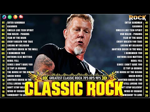 Top 500 Classic Rock 70s 80s 90s Songs Playlist 🔥 Guns N Roses, Aerosmith, Bon Jovi, Metallica